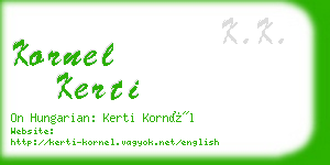 kornel kerti business card